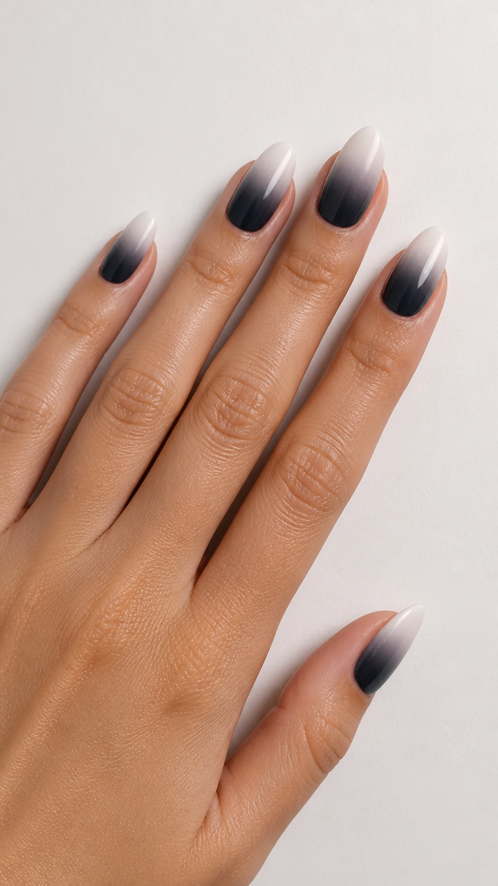 Reverse White Ombre with Dark Base