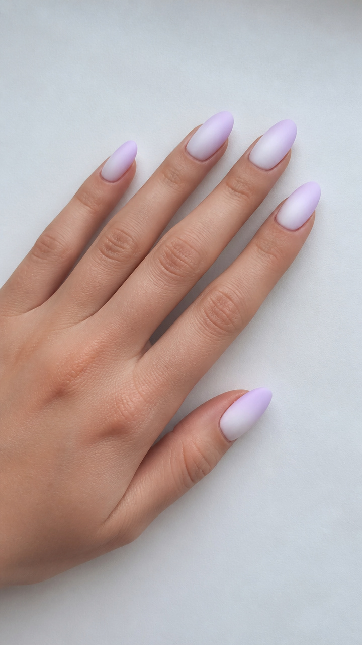 White to Lavender Ombre with Matte Finish