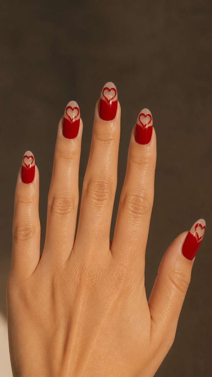 Double Heart Cutouts on Cherry Red