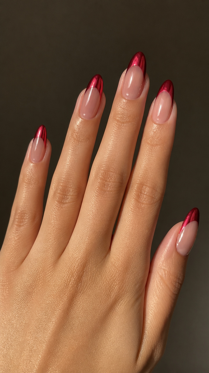 Crimson Chrome Tips on Clear Base