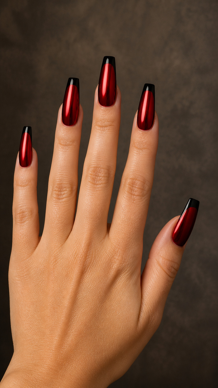 Crimson Chrome Coffins with Black Tips