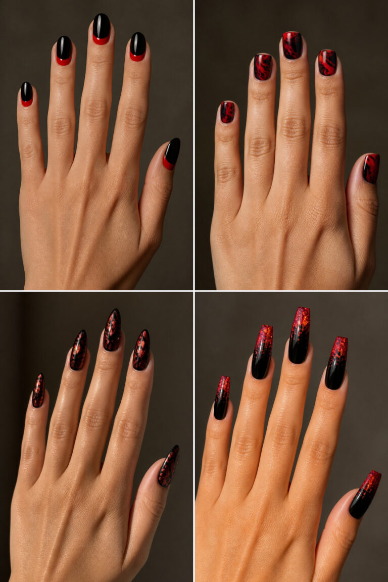 15 Black and Red Valentine’s Nails
