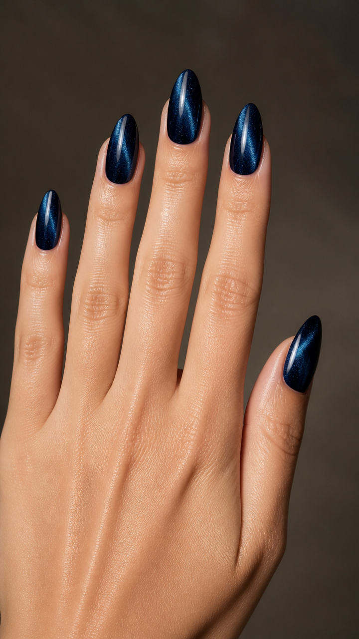 Midnight Sapphire Almond with Silver Shift