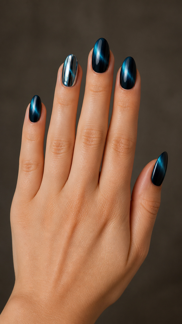 Peacock Blue Gradient with Chrome Accent
