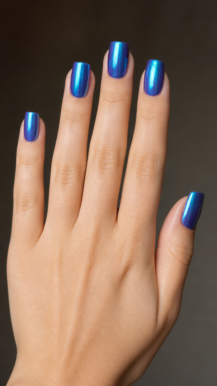 Aurora Borealis Chrome Over Deep Ice Blue Base