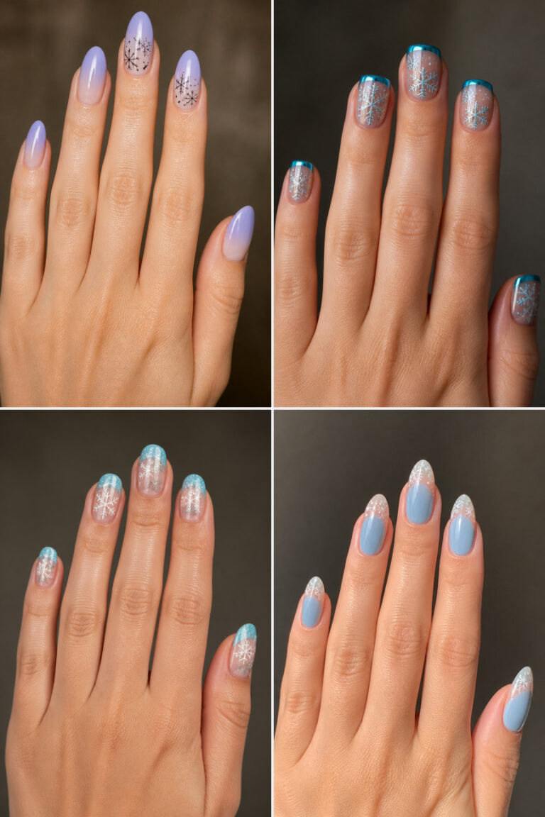15 Blue Snowflake Nail Designs