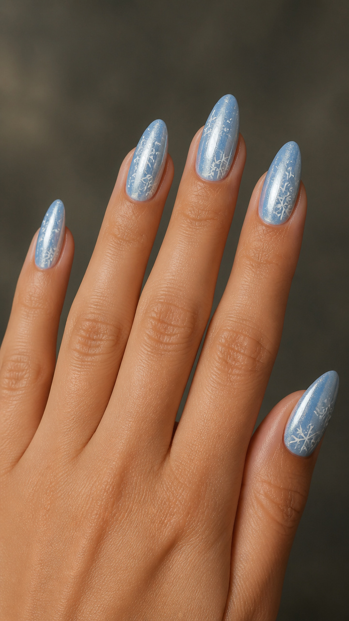 Icy Sky Blue Chrome with Snowflake Accents