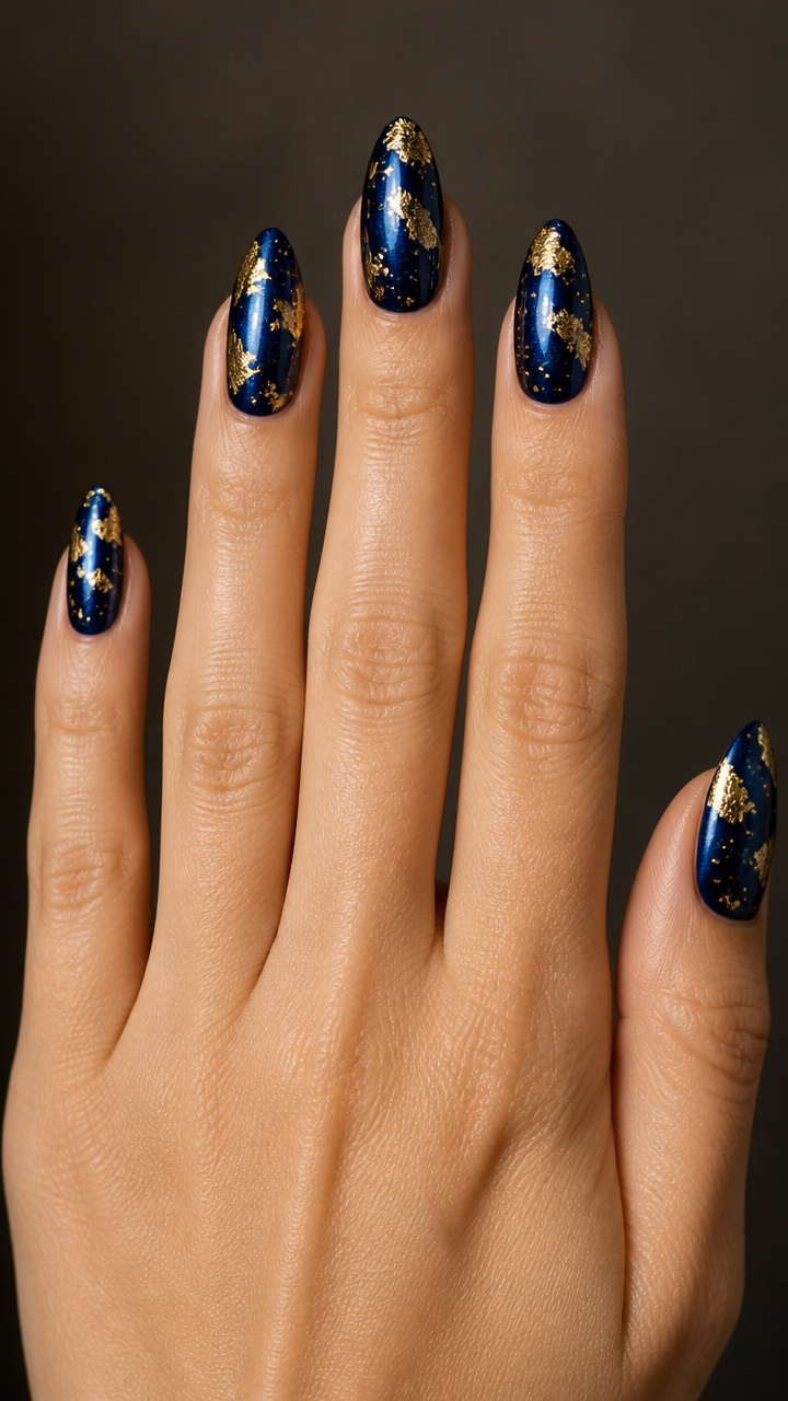 Navy Chrome with Gold Foil Accents