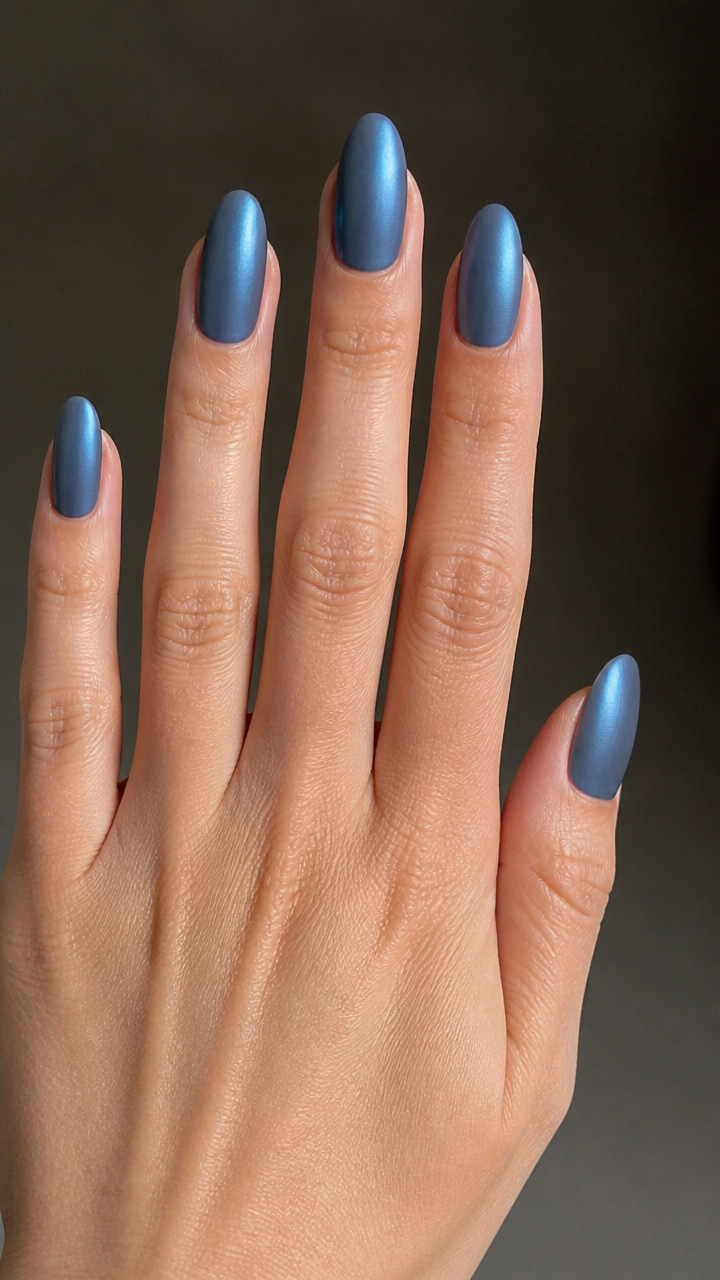 Slate Blue Chrome with Matte Top Coat