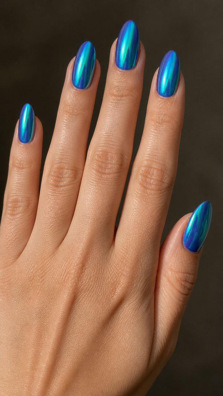 Aurora Borealis Blue Chrome