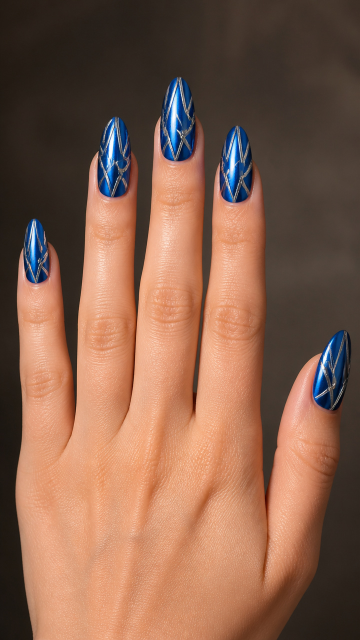 Cobalt Chrome with Geometric Silver Lines
