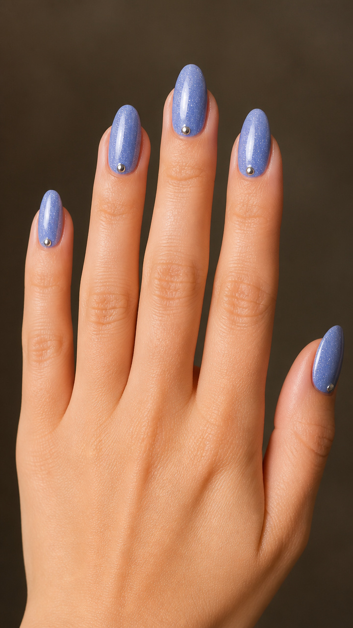 Periwinkle Shimmer with Minimalist Silver Studs