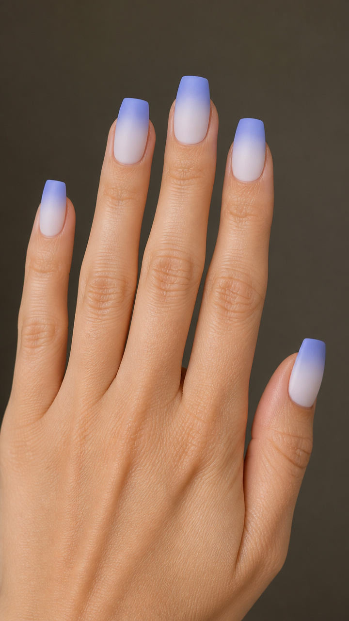 Frosted Periwinkle Matte Square Tips