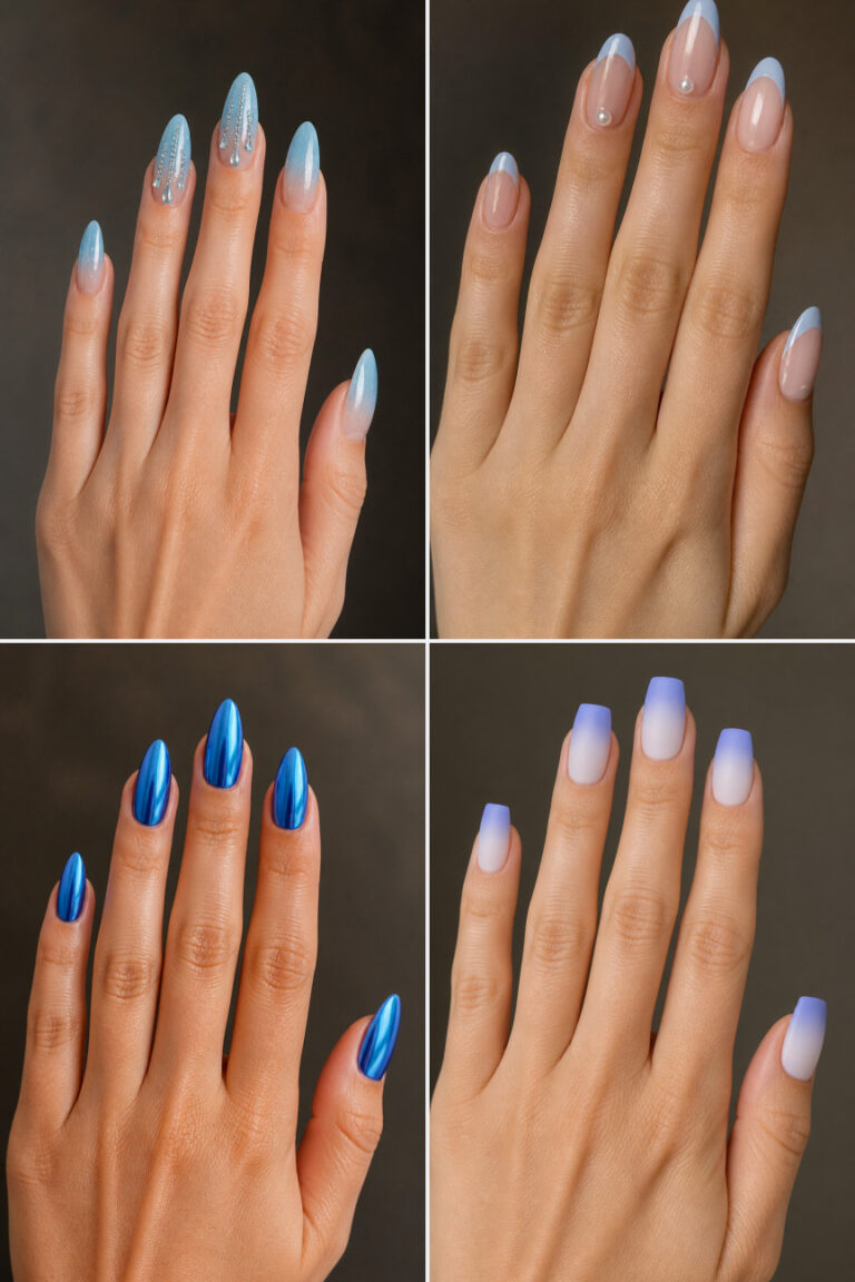 15 Blue Winter Nail Ideas for a Frosty Look