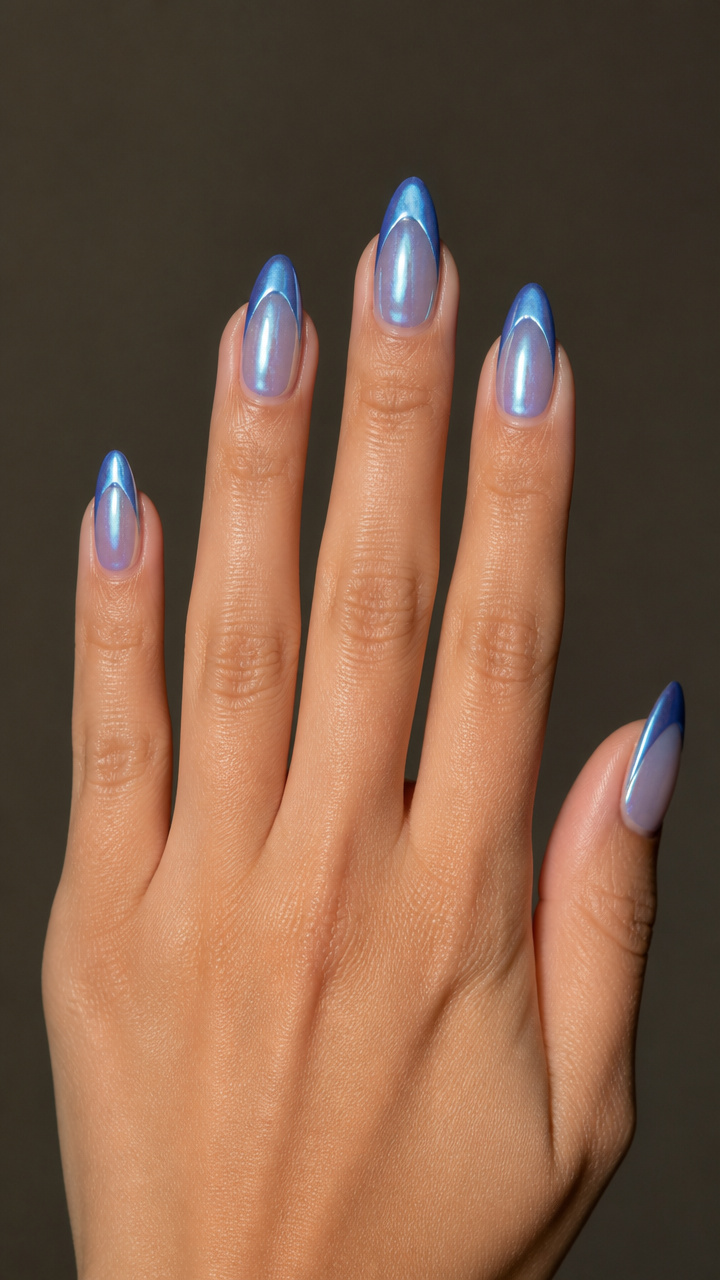 Frosted Sapphire Chrome Tips