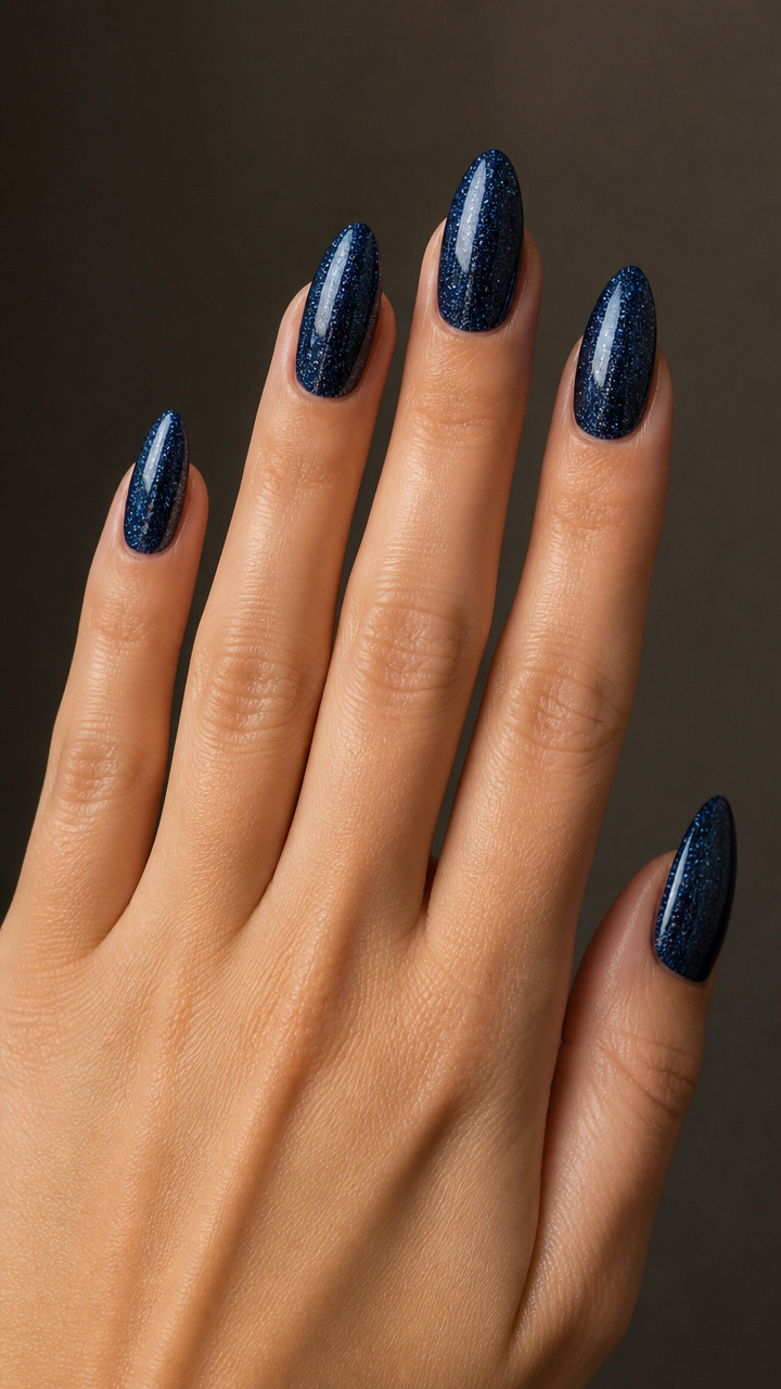 Deep Arctic Blue Glitter Dip