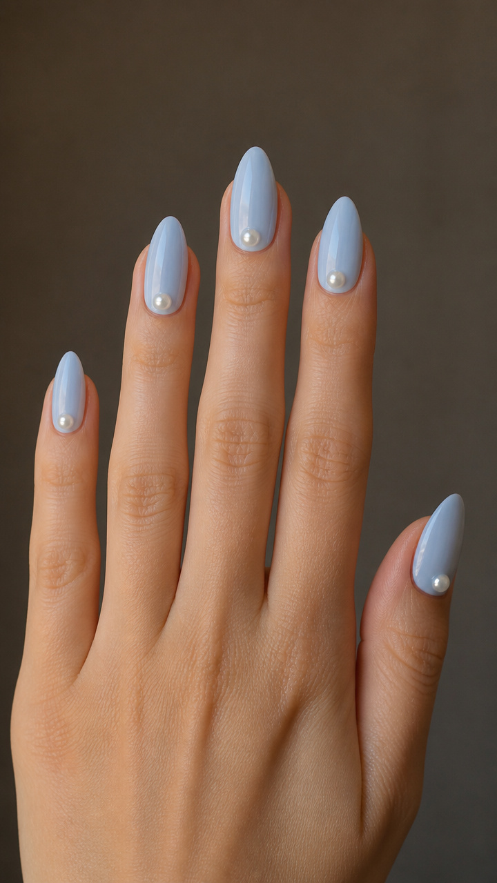 Pale Sky Blue with Pearl Inlays