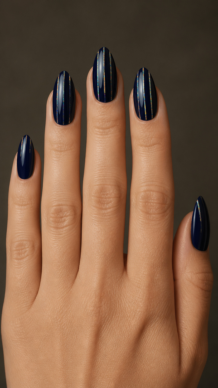 Twilight Navy with Holographic Stripes