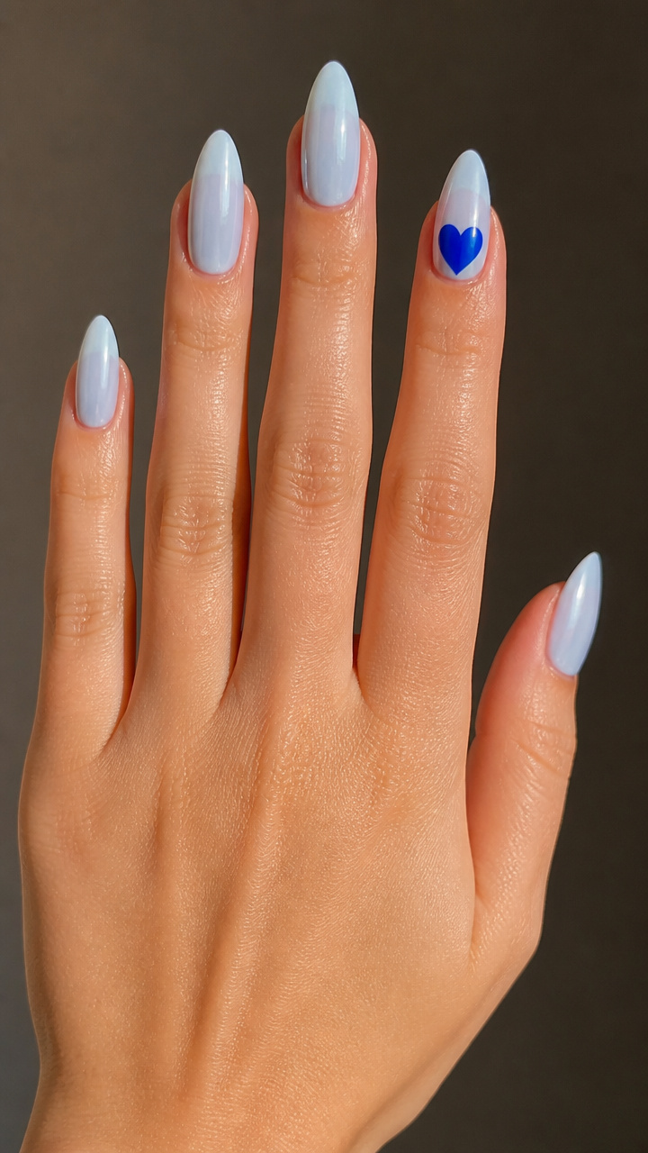 Cobalt Heart Accent on Icy Base