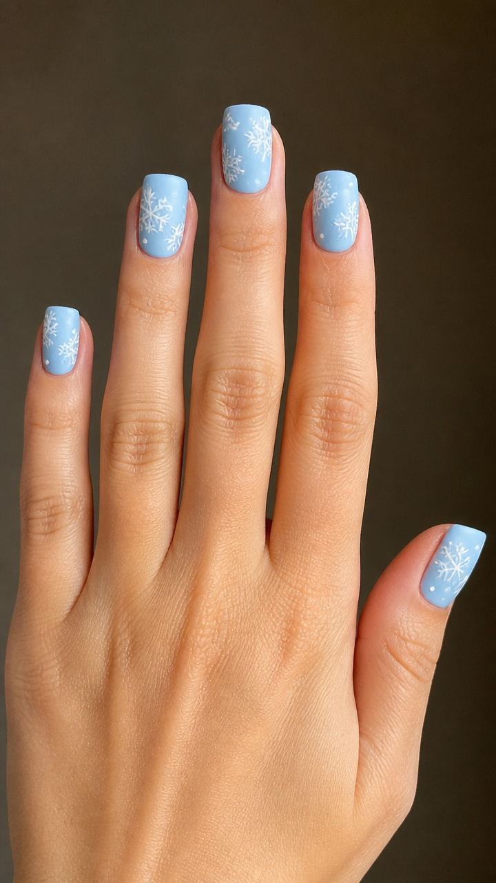 Sky Blue Matte Base with Snowflake Decals