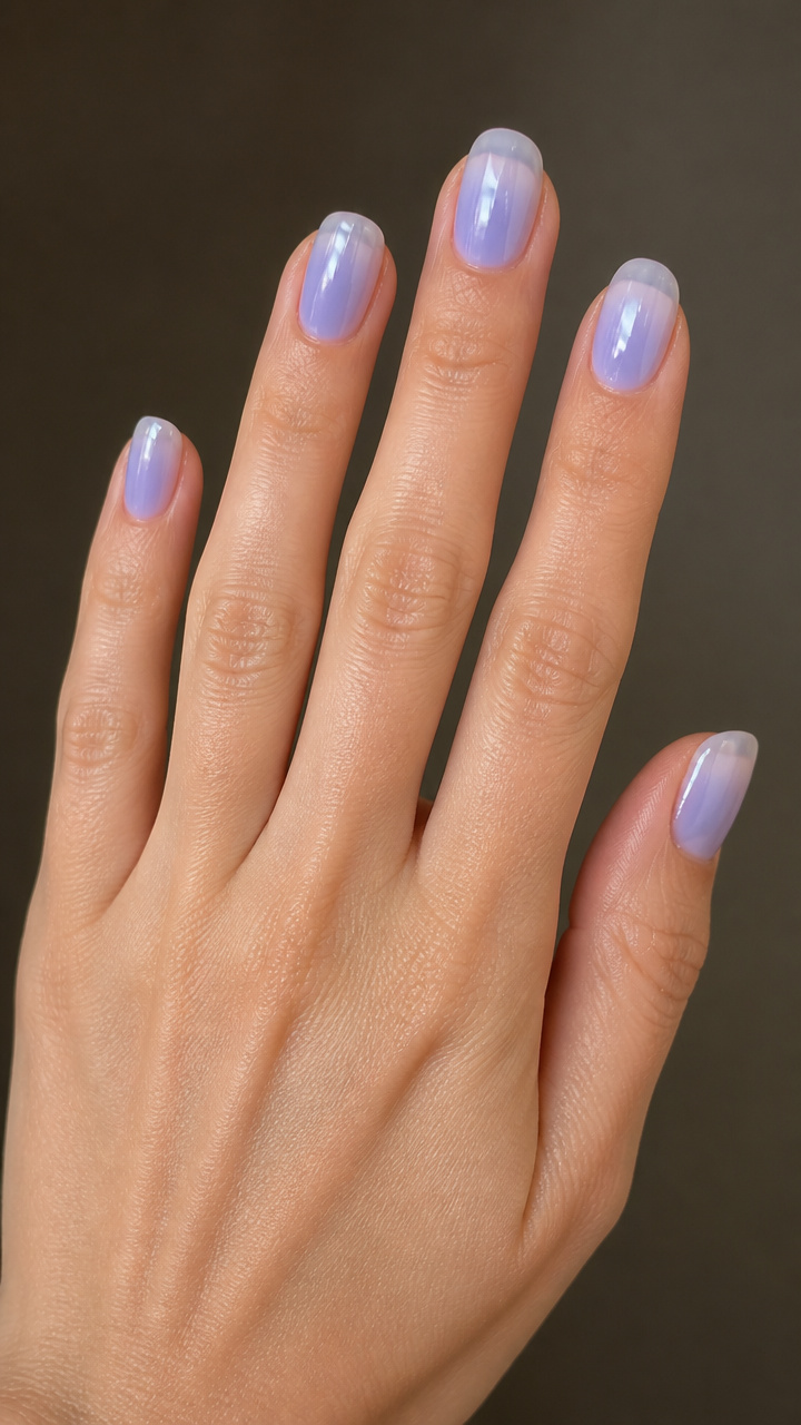 Pale Periwinkle with Icy Sheer Banding