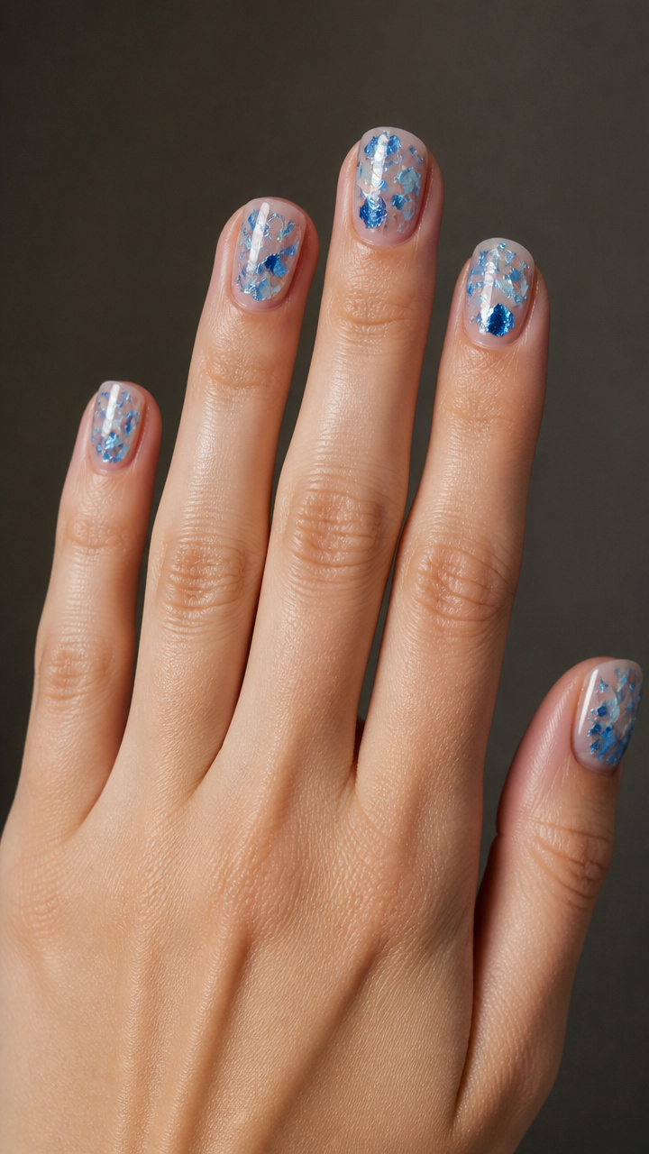 Arctic Blue Foil Accents on Clear Base
