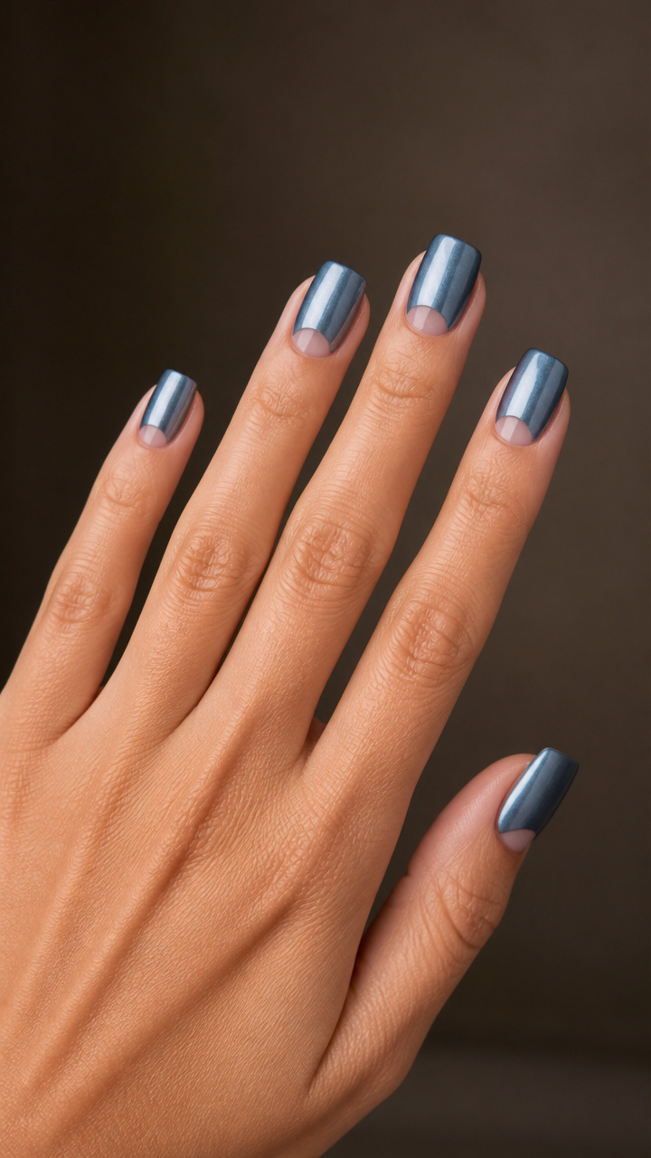 Steel Blue Metallic with Negative Space
