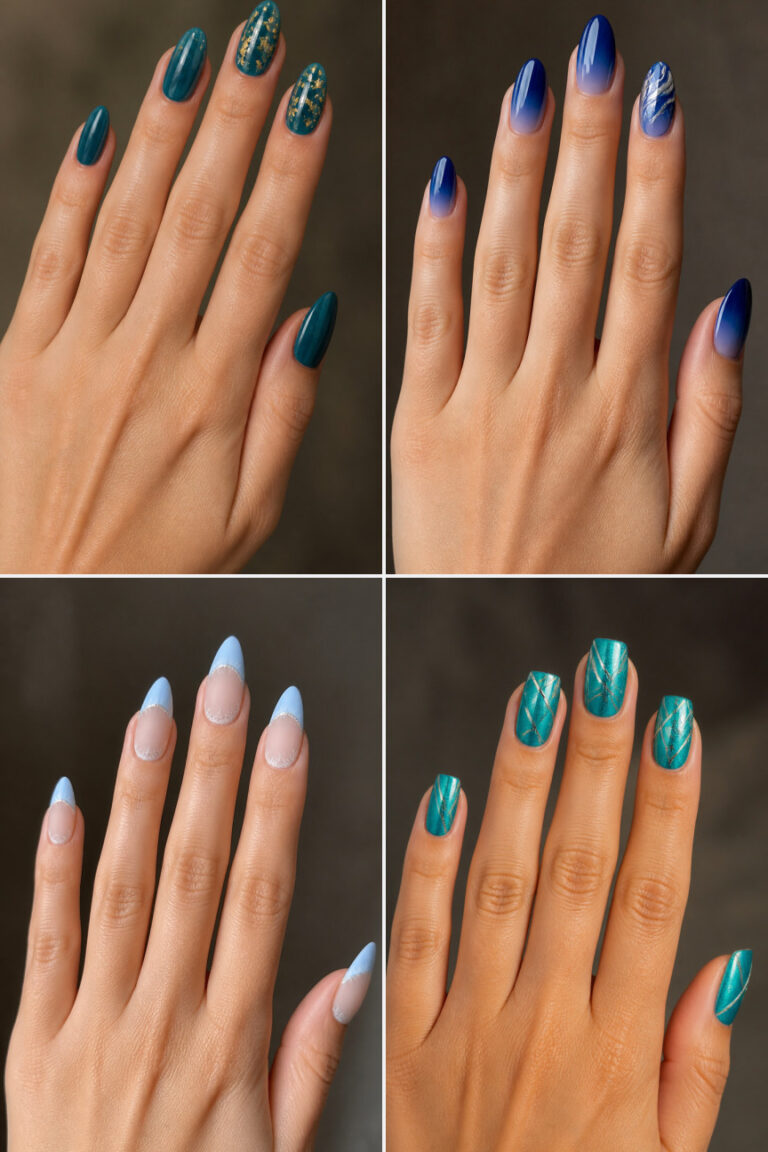 15 Blue Winter Nails for Square Nails