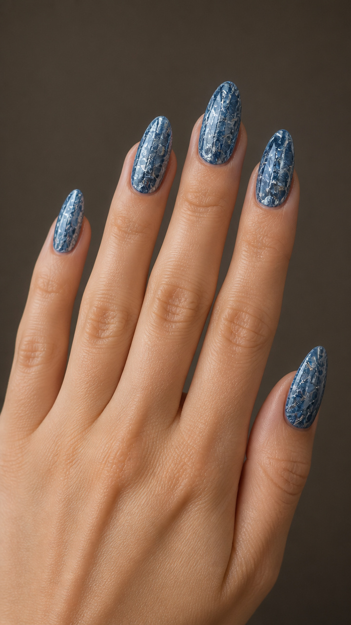 Frozen Denim Chrome Crackle Finish