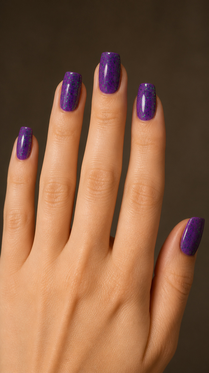 Purple Jelly Base with Floating Green Glitter