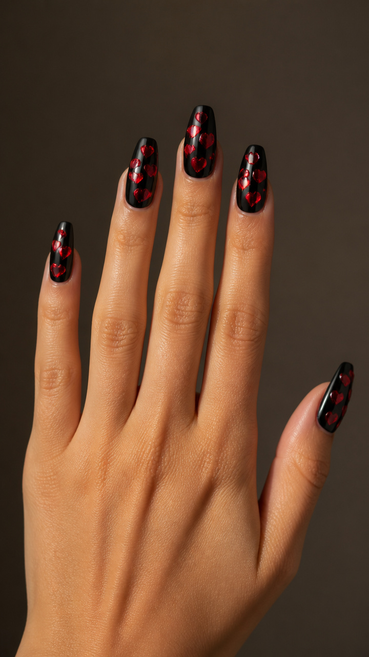 Black Base with Floating Red Holographic Decals