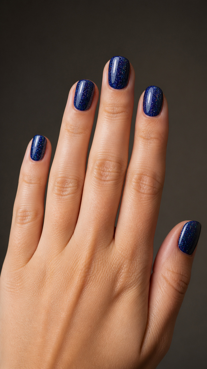 Midnight Blue Holographic Glitter Dip
