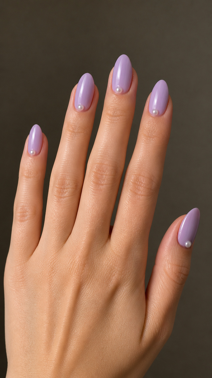 Soft Lilac with Single Pearl Accent
