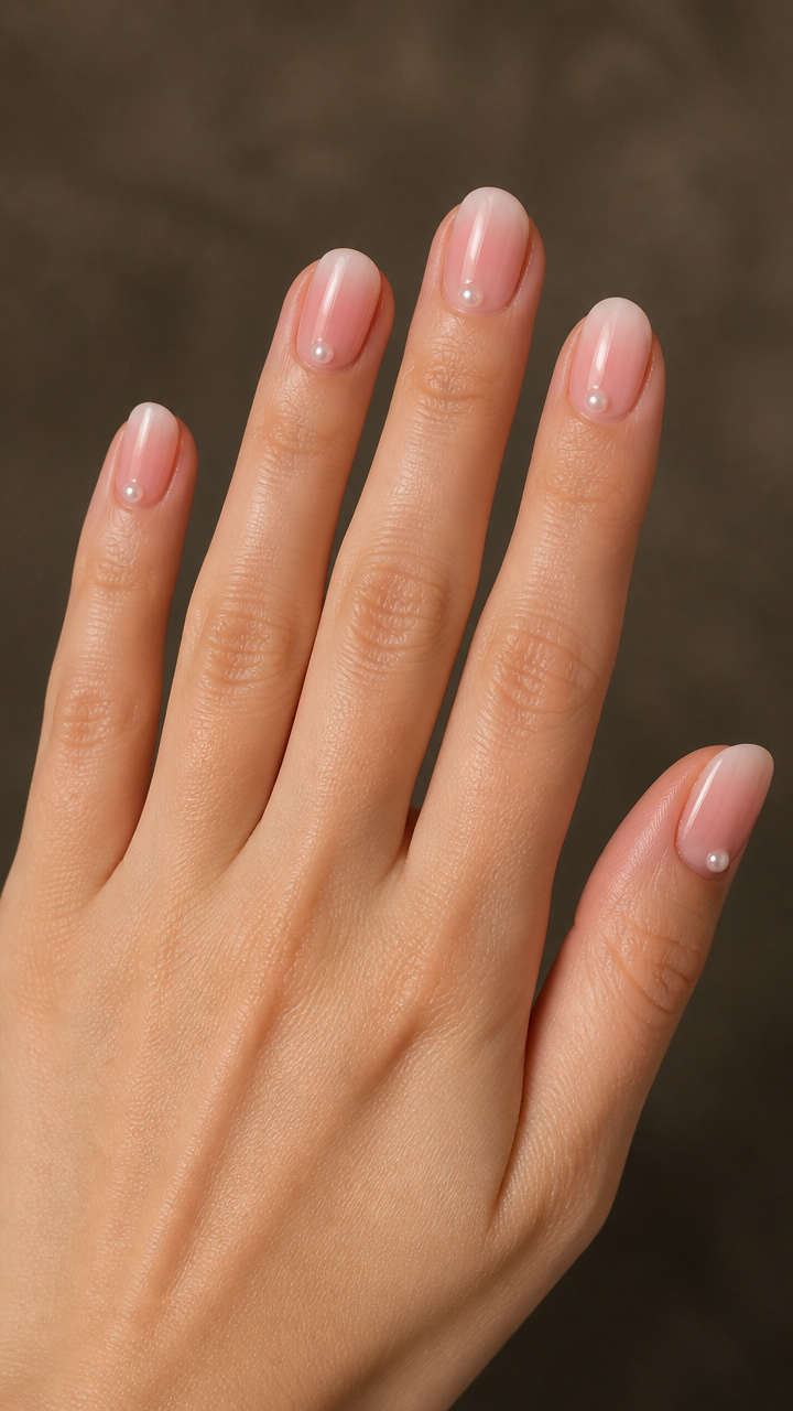 Rose Quartz Ombré with Pearl Accent