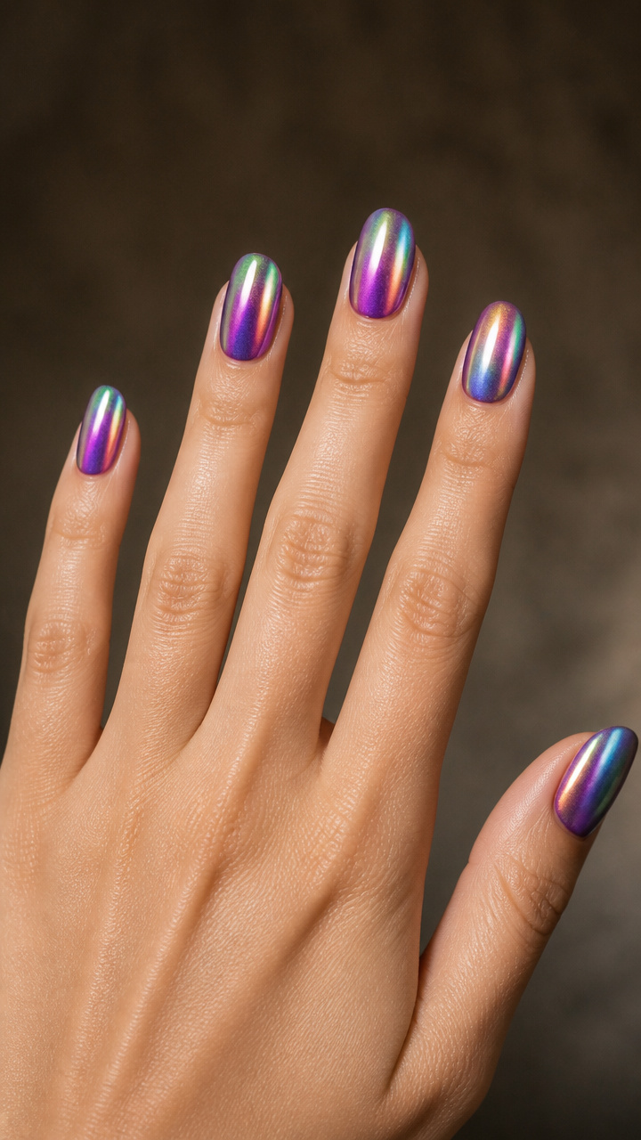 Iridescent Top Coat Over Carnival Color Base