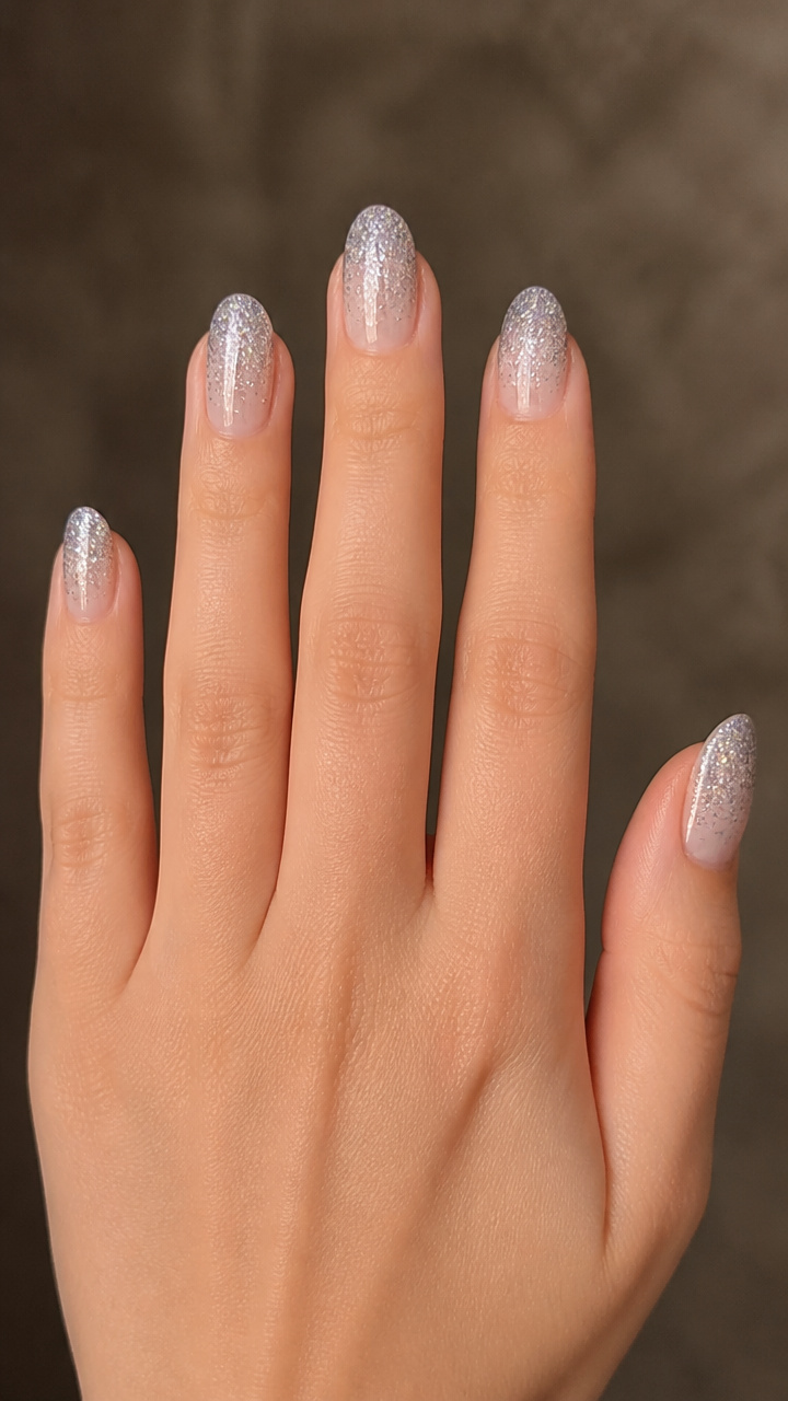 Glitter Gradient Over Frosted Glass Effect