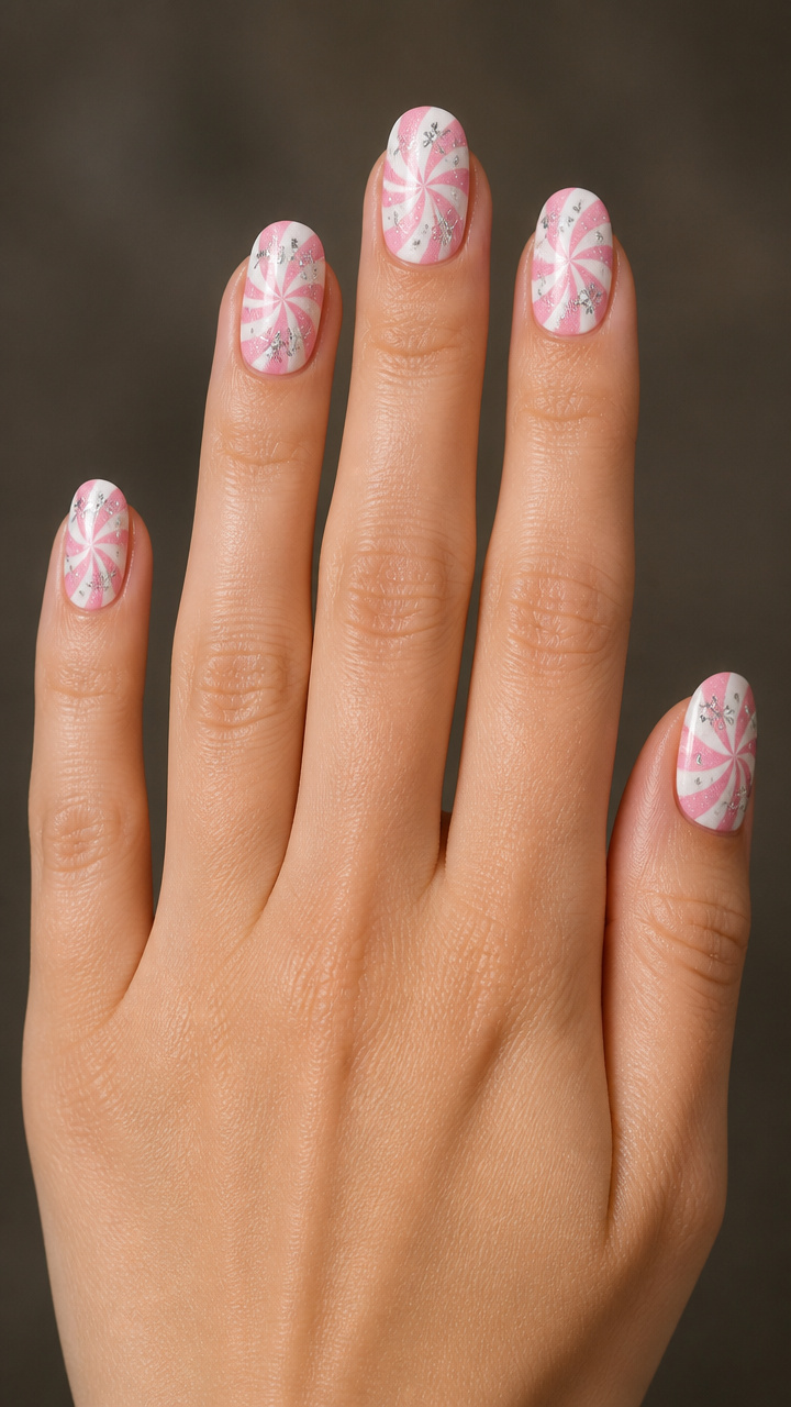 Peppermint Swirl with Snowflake Confetti