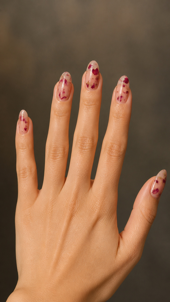 Translucent Glaze with Pressed Rose Petals
