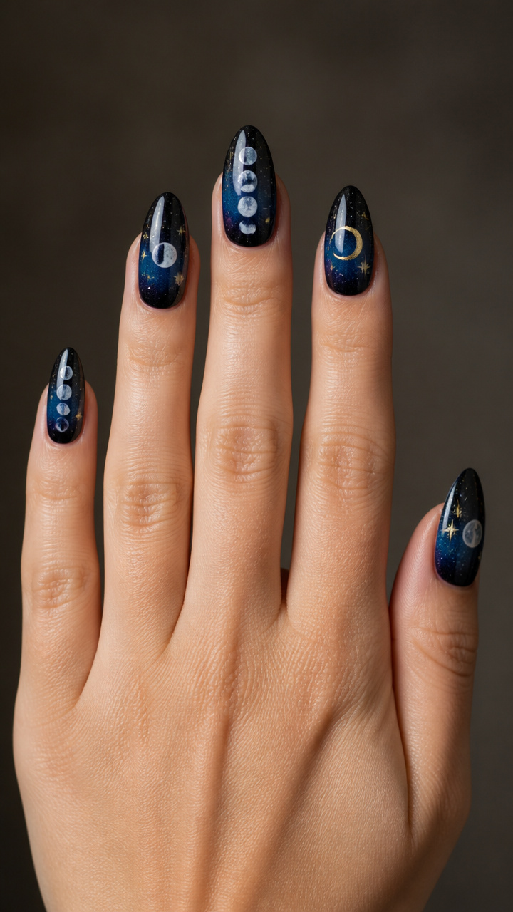 Twilight Gradient with Moon Phase Art