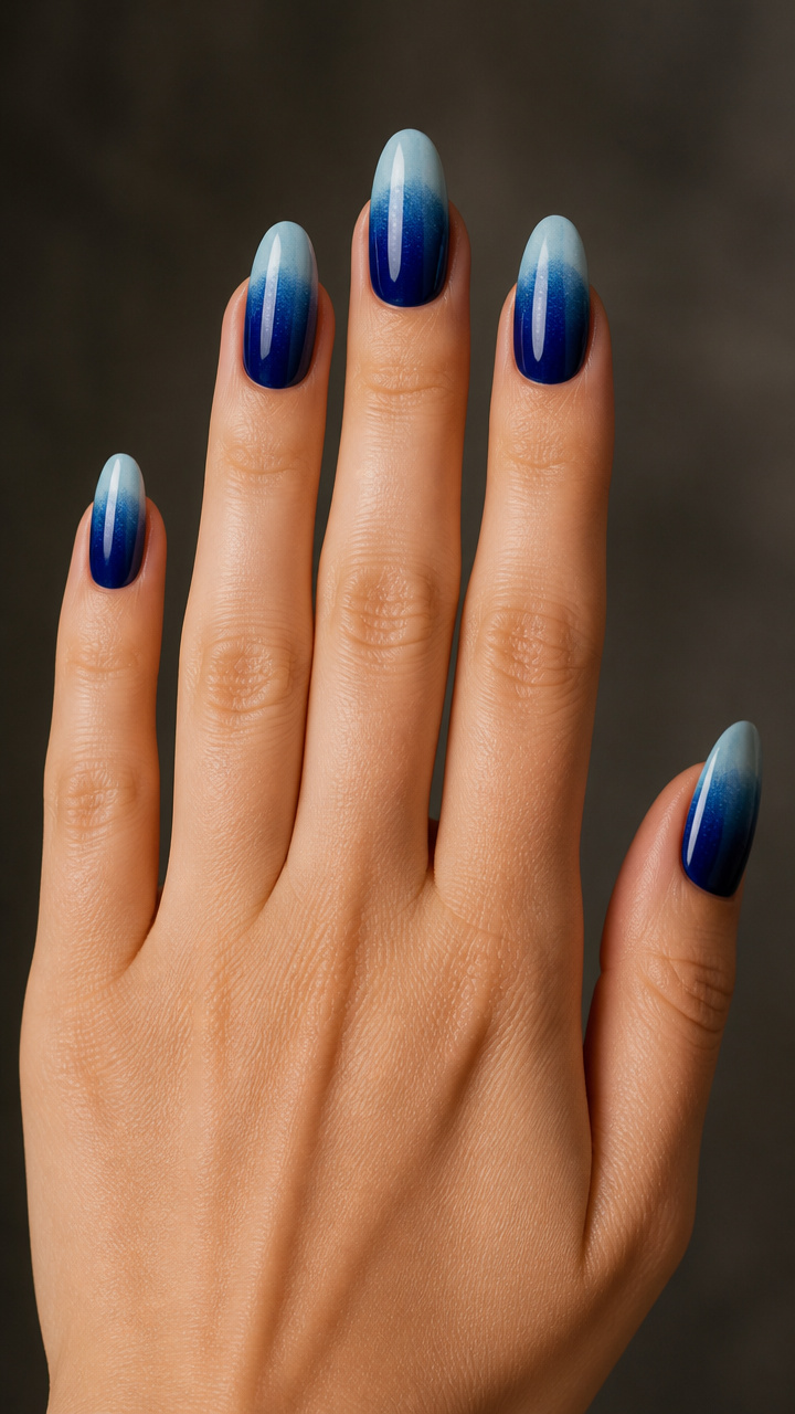 Icy Teal Over Dark Blue Dip-Dye
