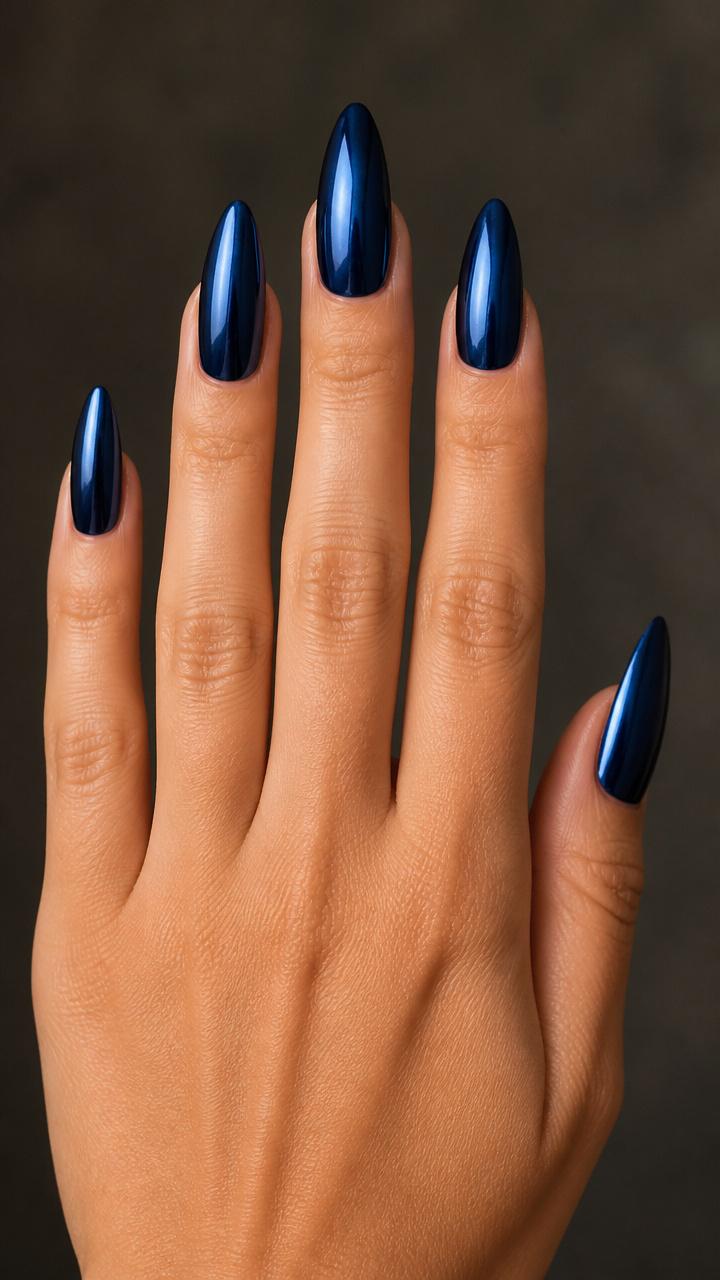 Navy Mirror Chrome Full Coverage