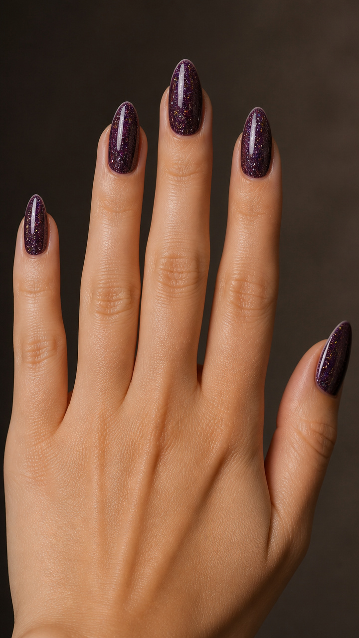 Deep Eggplant Holographic Glitter Dip