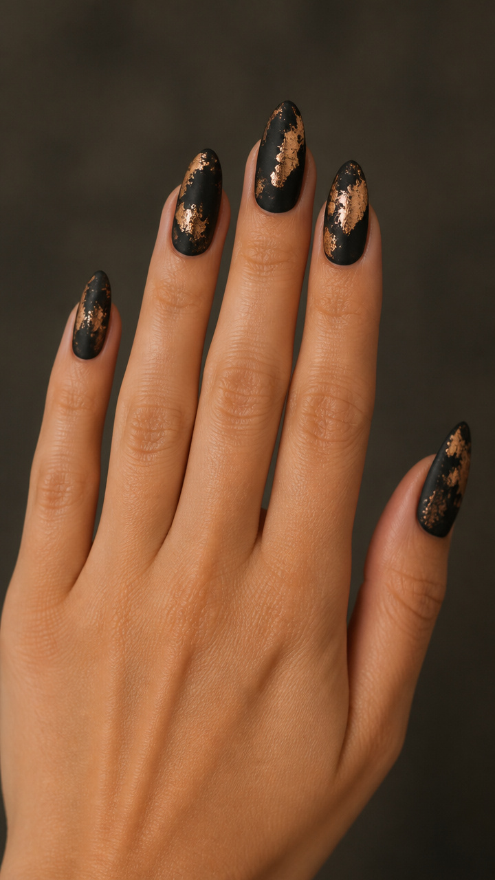 Charred Rose Gold Foil Over Black Base