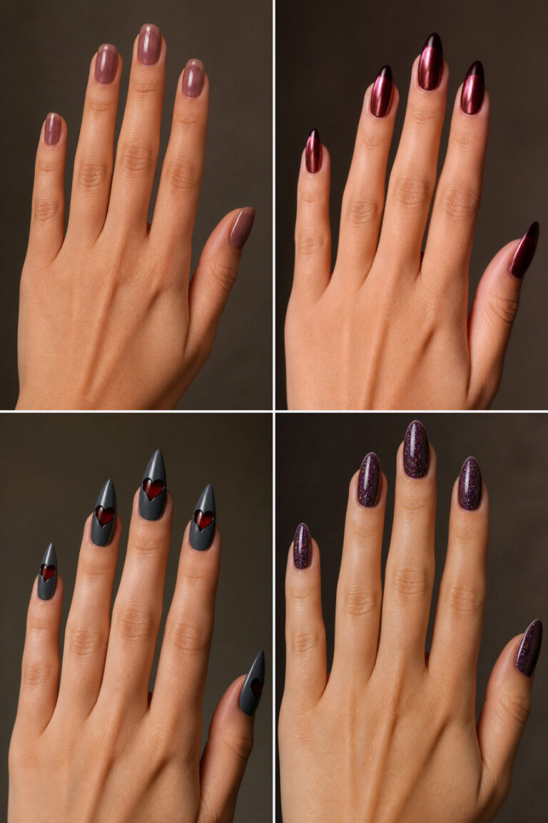 15 Dark Romantic Valentine’s Nails