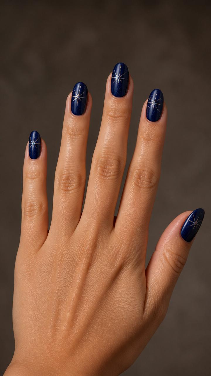 Midnight Blue with Holographic Starbursts