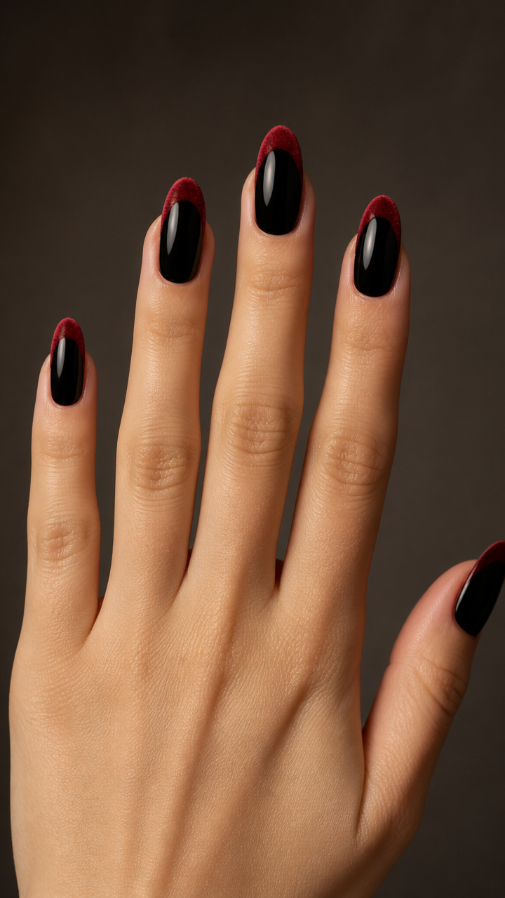 Raven Black with Red Velvet Tips
