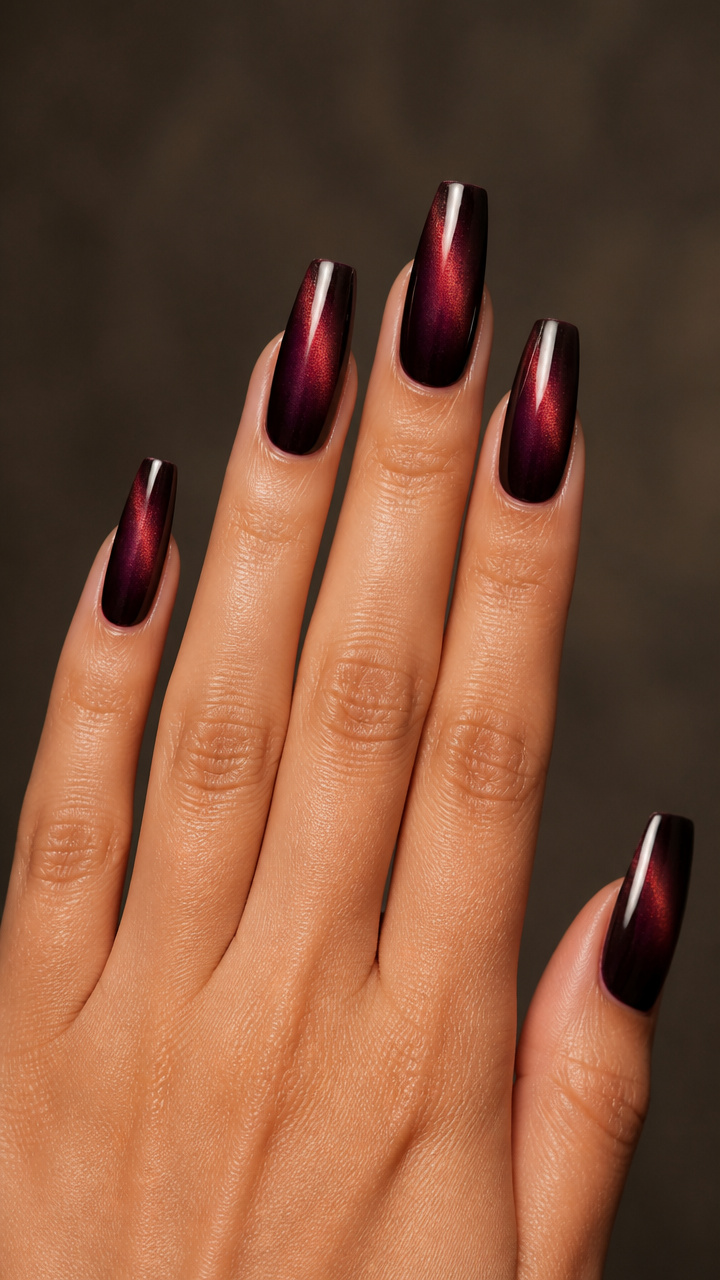 Charcoal Plum Coffin with Dual-Tone Glow