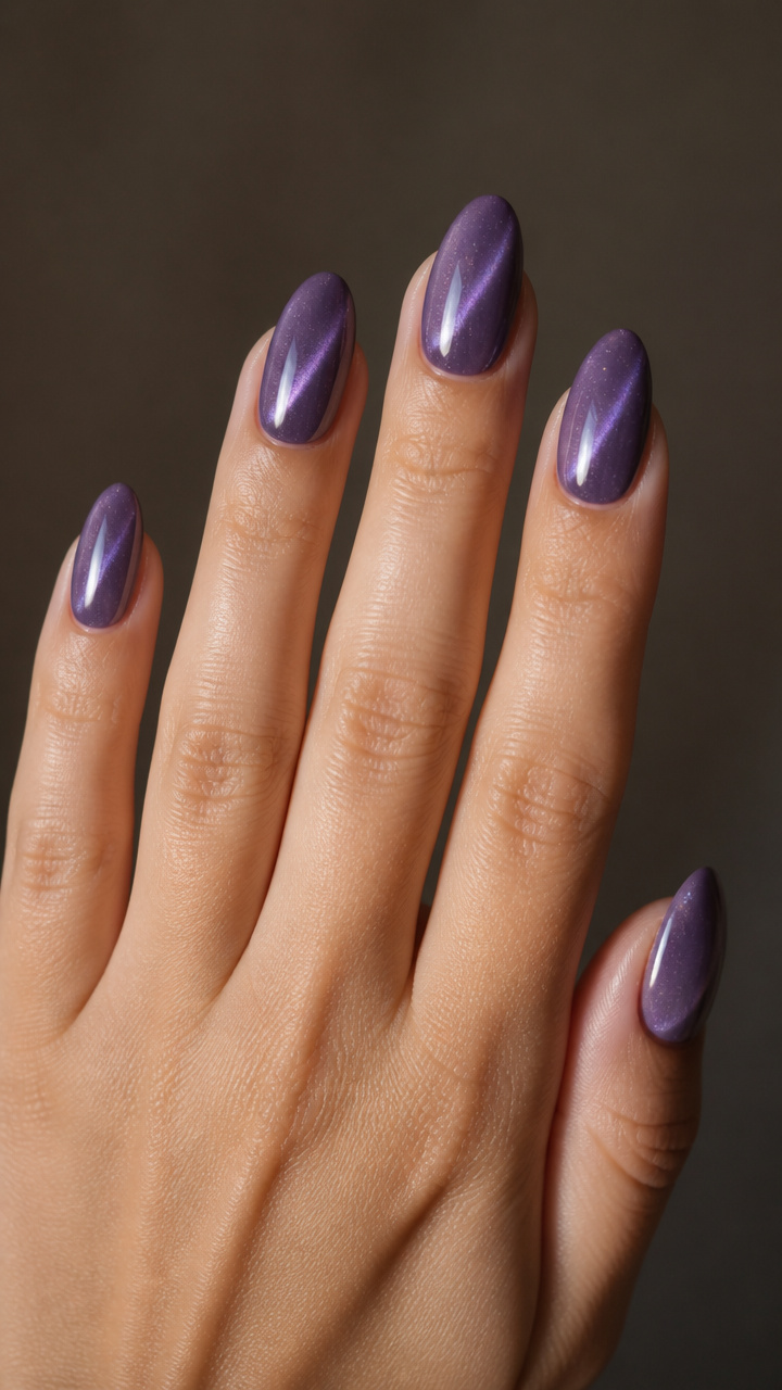 Frosted Amethyst Oval with Lavender Beam