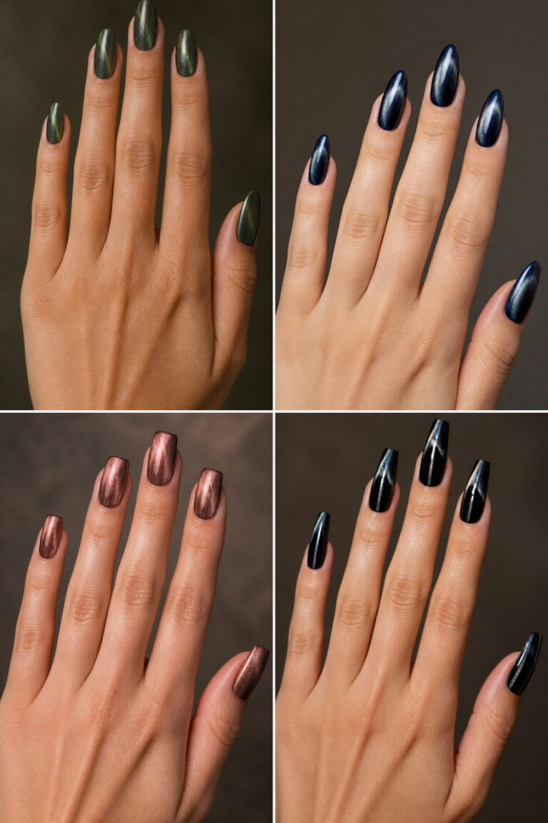 15 Dark Winter Cat Eye Nails