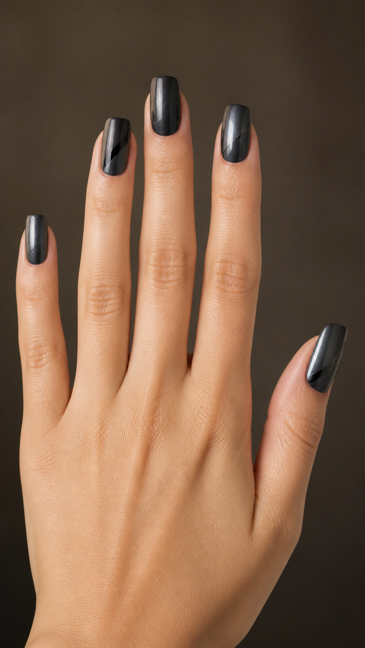 Gunmetal Gray with Asymmetrical Gloss Stripes
